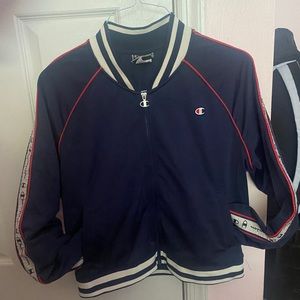 Navy Blue Champion Bomber Jacket